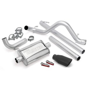 Jeep Wrangler Unlimited Performance Exhaust - Banks Power - Monster Exhaust, 2.5-inch Single Exit, Cerakote Black Tip - Black - `07-`11